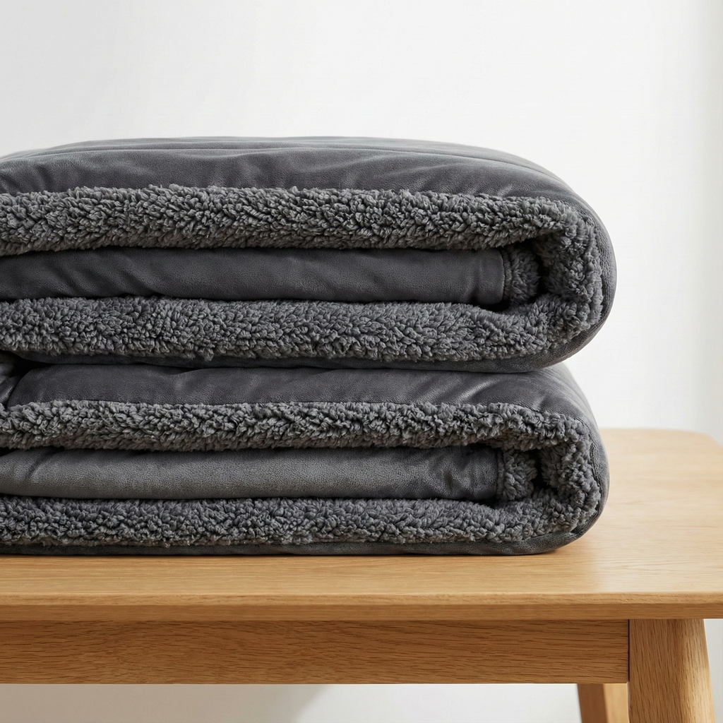 Diffls Sanctuary Throw – Waterproof Reversible Sherpa & Velvet Blanket